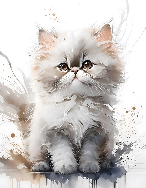 Seal Point Persian Kitten by Pabodie Art