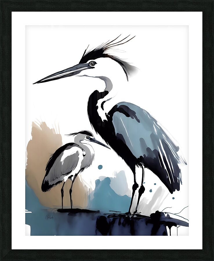 The Blue Heron and the Egret  Framed Print Print