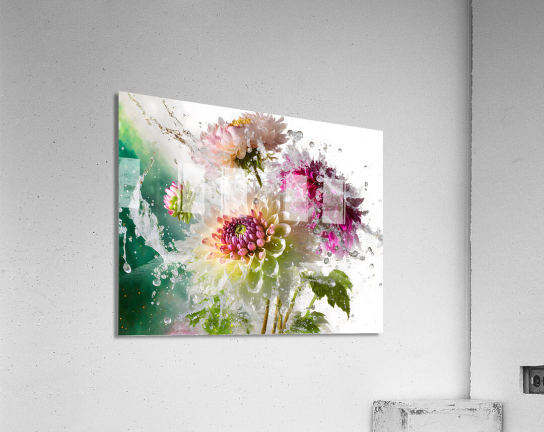 A Splash of Dahlias Acrylic Print