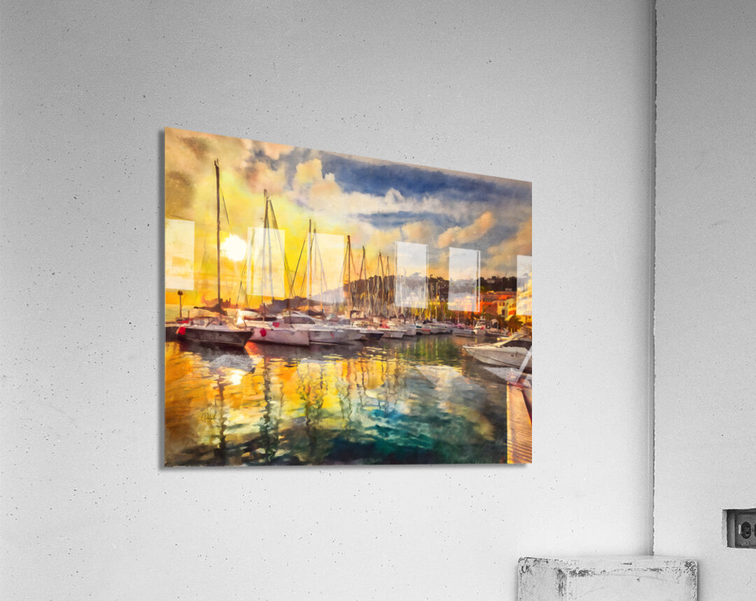 French Riviera Sunset Reflections Acrylic Print