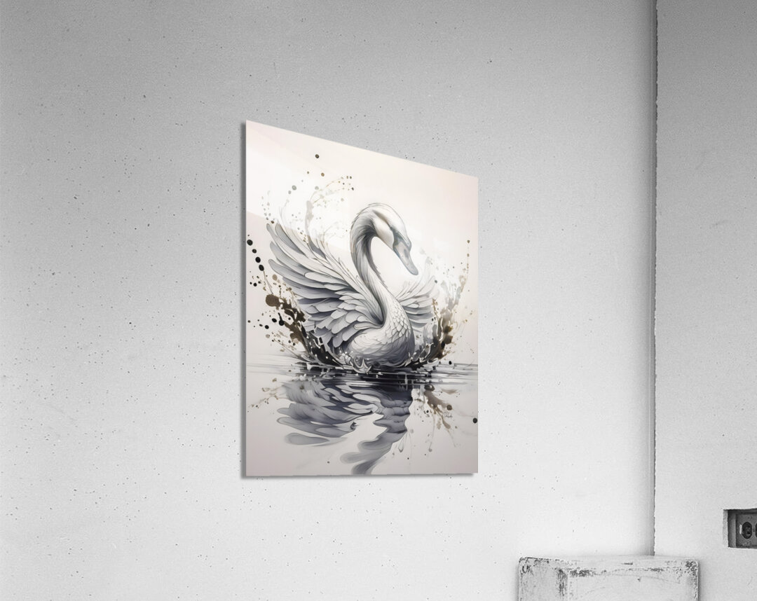 The Swan Ink Wash Acrylic Print
