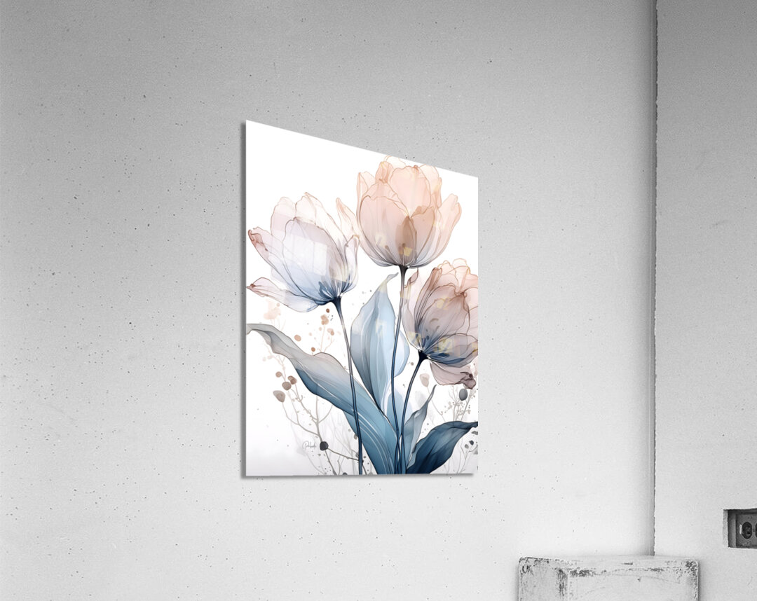 Tulips Ink Wash Acrylic Print