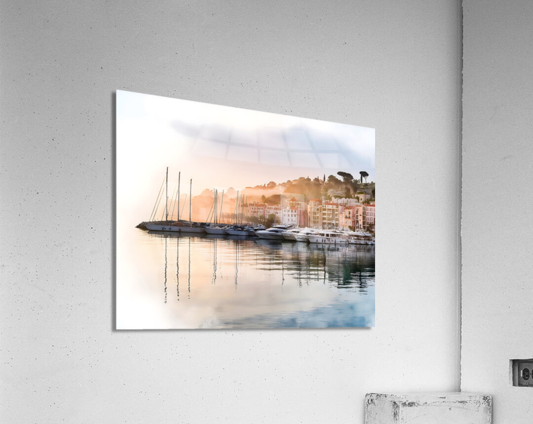French Riviera Shoreline Reflections Acrylic Print