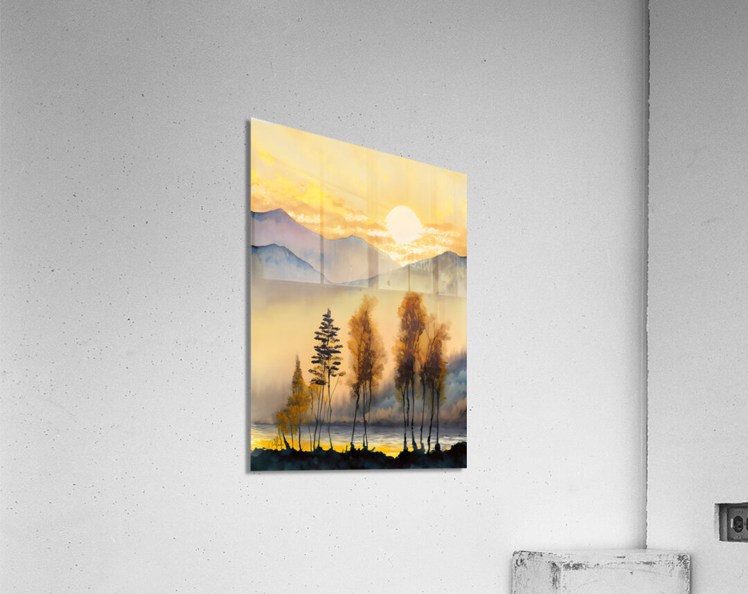 Golden Birches III Acrylic Print