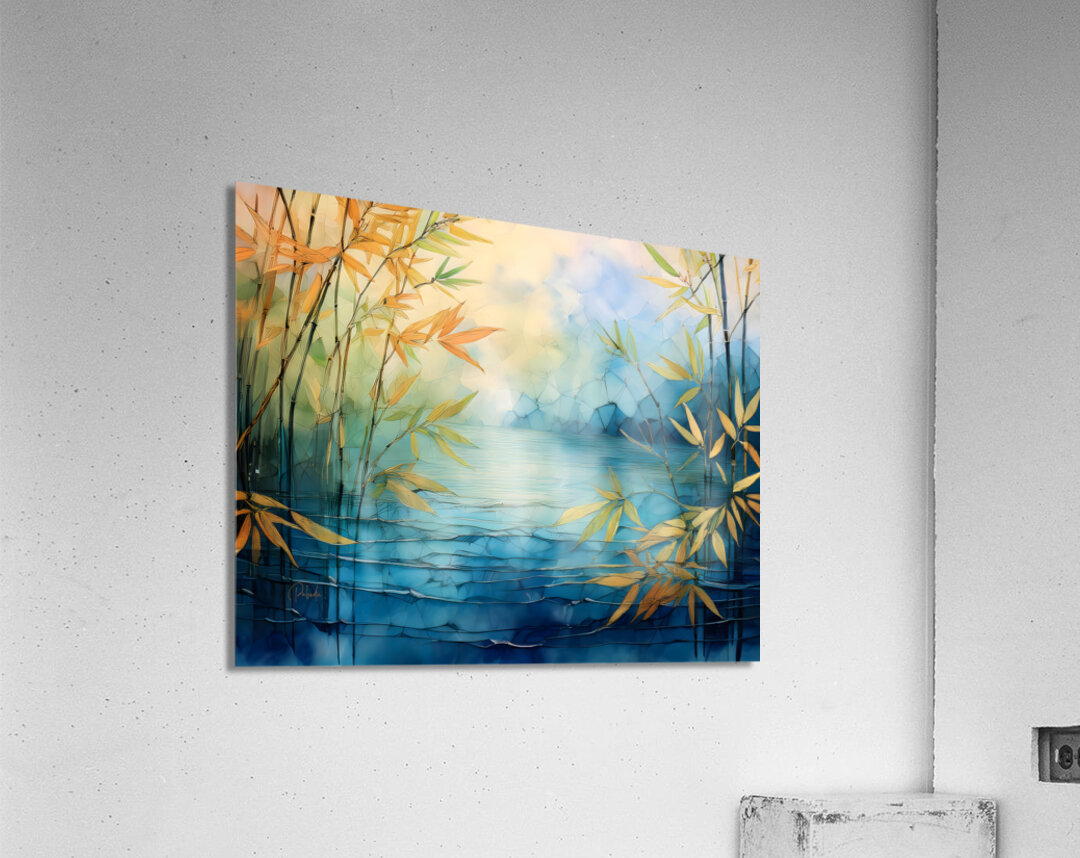 Mosiac Bamboo and Water Acrylic Print