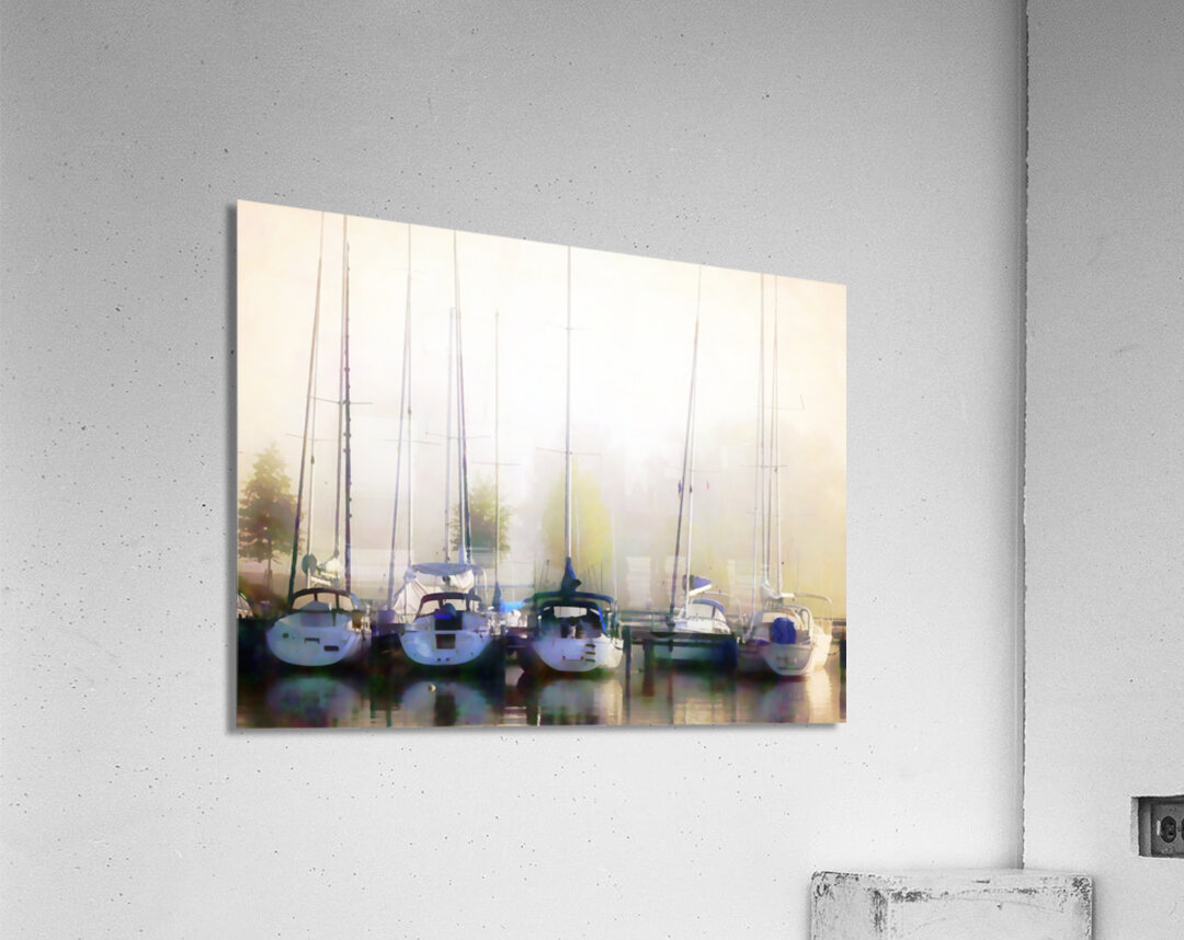 Foggy Marina Morning Acrylic Print
