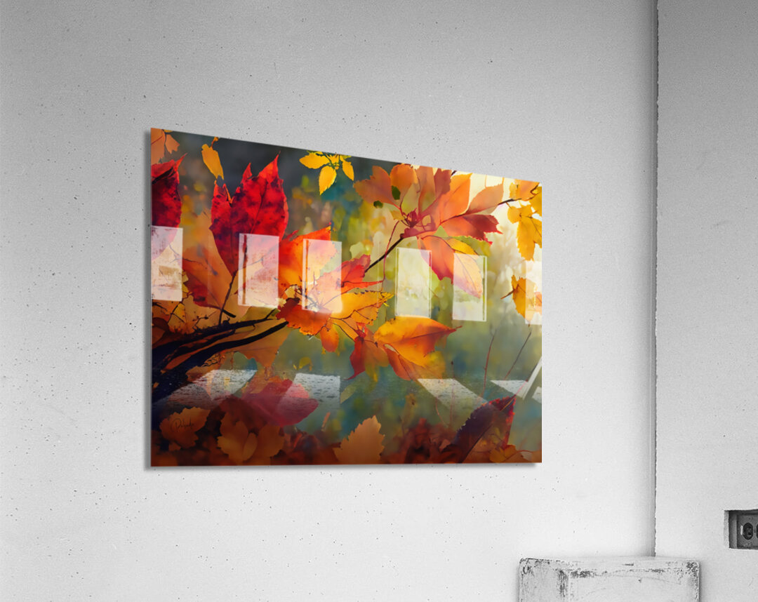 Fall Leaves in the Mist II Acrylic Print