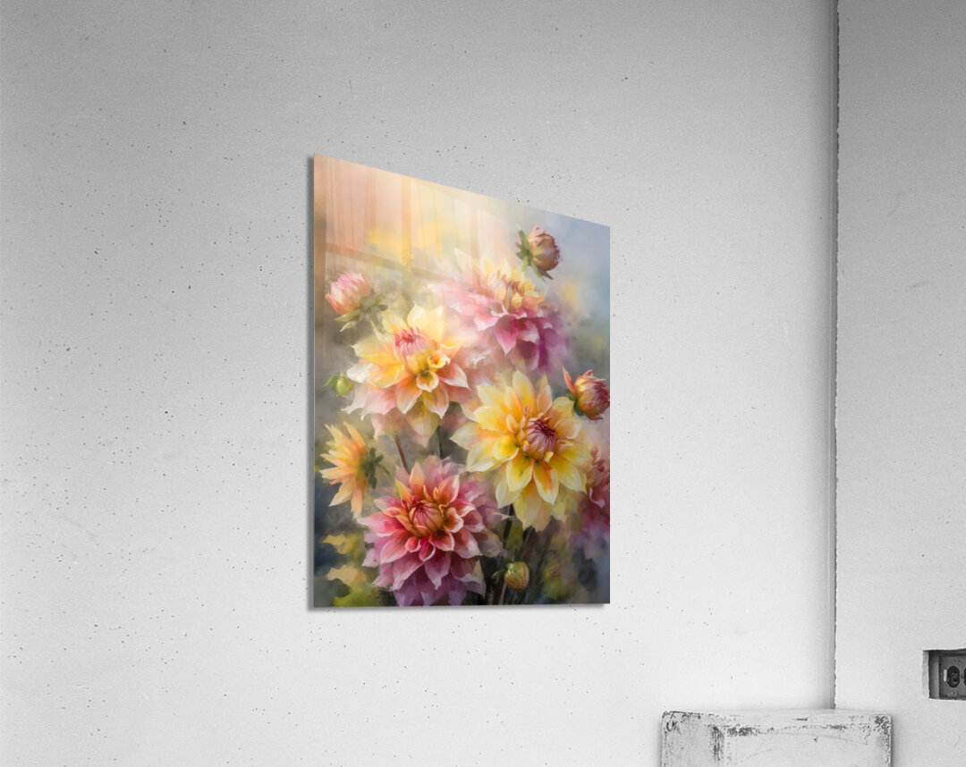 Dahlia Blooms and Buds  Acrylic Print 