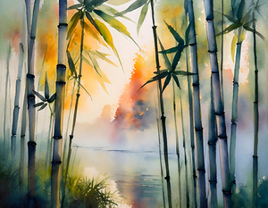 Bamboo Trees Watercolor