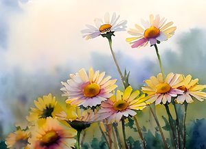 Barberton Daisies Watercolor