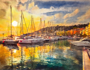 French Riviera Sunset Reflections