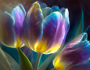 Golden Lit Tulips