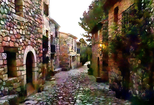 Tuscany Cobblestone Streets and Homes
