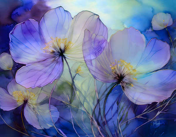 Dancing Viola Watercolor Digital Download