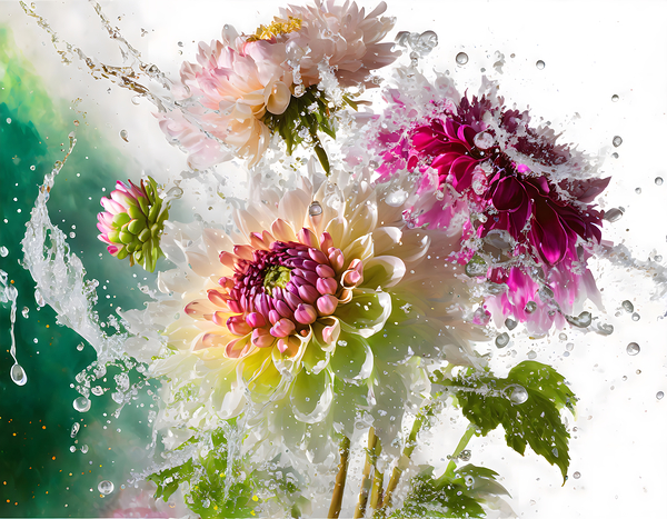 A Splash of Dahlias Digital Download