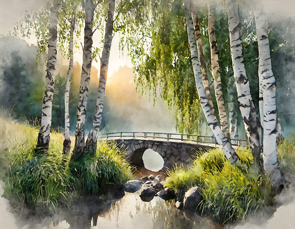 Birch Glen Stone Bridge Digital Download