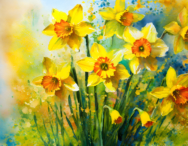 Bright Daffodills Print