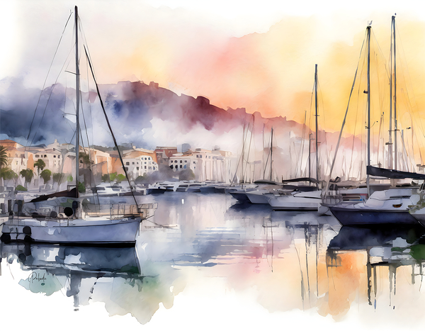 Cannes Old Port by Pabodie Art