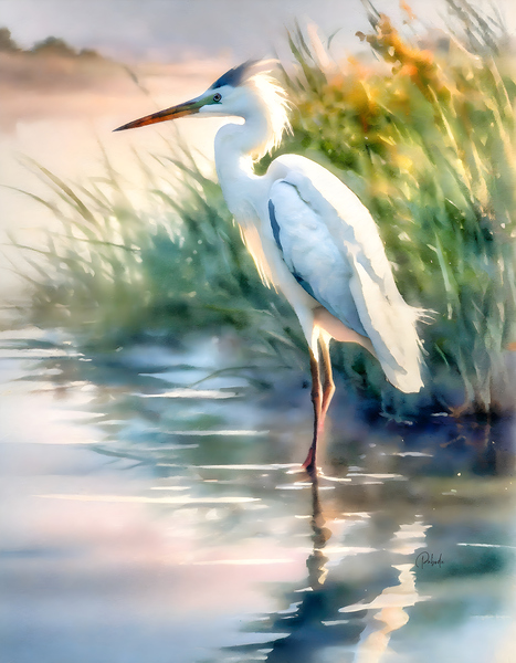 Egret Pose Digital Download