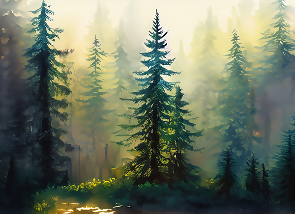Fir Tree Forest Print