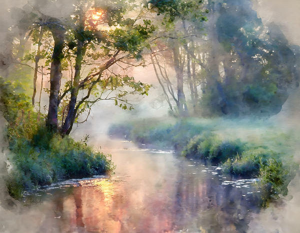 Foggy Sunrise Reflections Digital Download