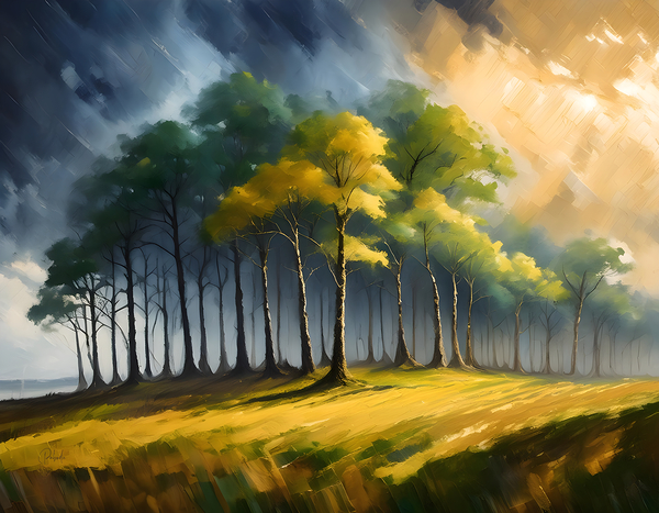 The Light Over The Tree Copse Print