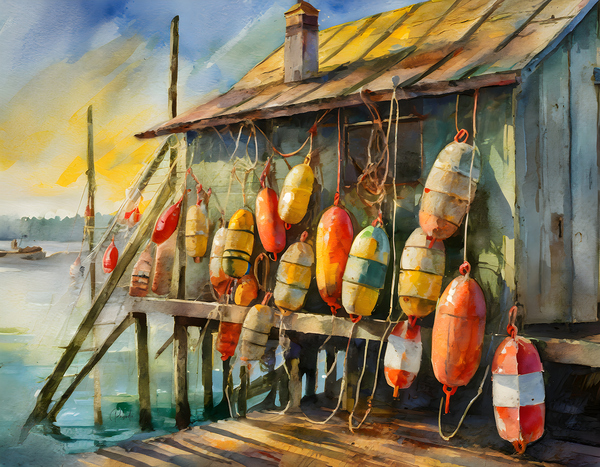 Lobster Buoy Shack Print