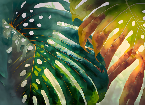 Philodendron Fronds I by Pabodie Art