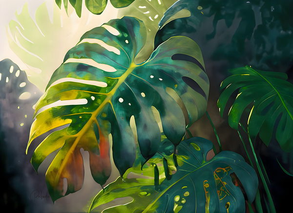 Philodendron Fronds II by Pabodie Art