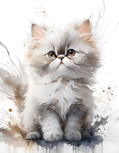 Seal Point Persian Kitten Print