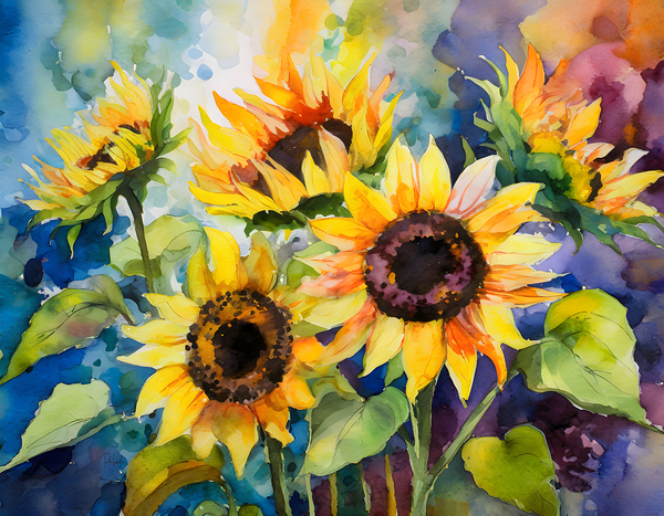 Sunflowers and Colors Digital Download