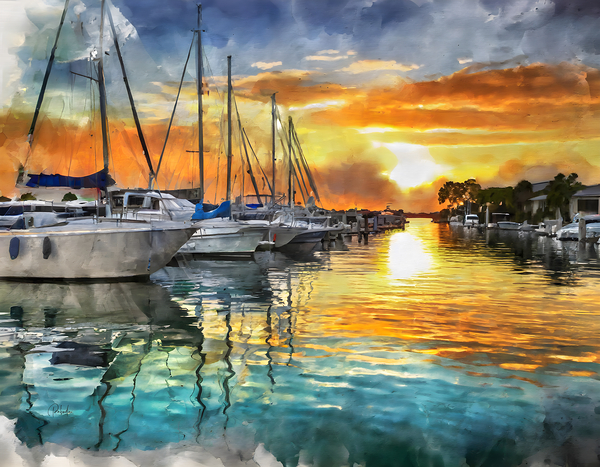 Vermilion River Sunset Print