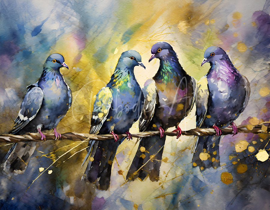 Pigeon Party  Print