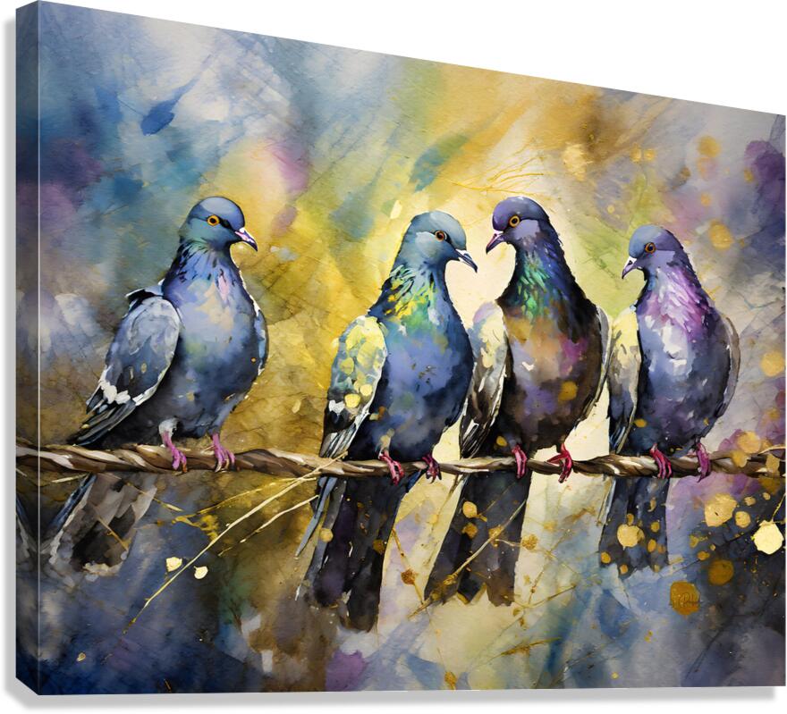Pigeon Party Canvas Print