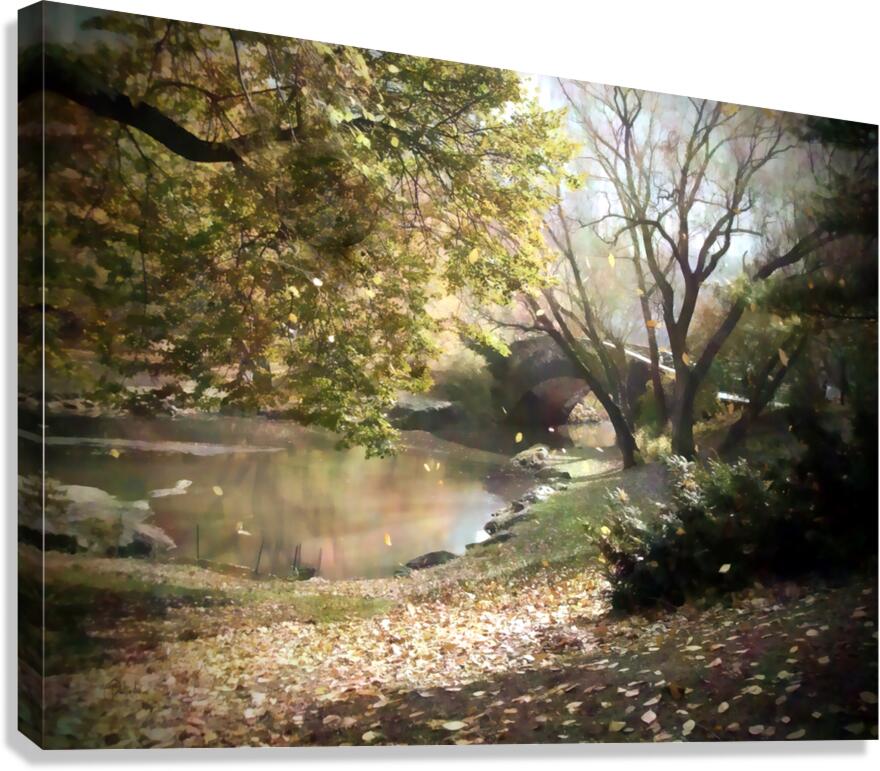 The Grassy Bank Along The Bridge Canvas Print