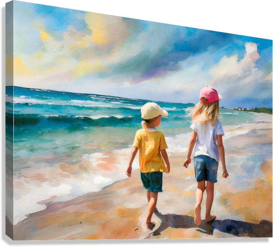 Sisters on the Beach Canvas Print