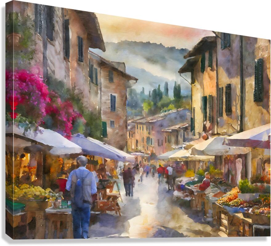 Tuscany Farmers Market  Canvas Print