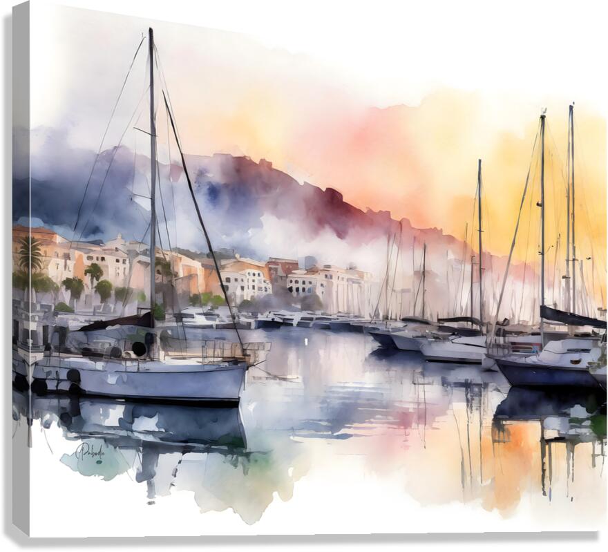 Cannes Old Port Canvas print