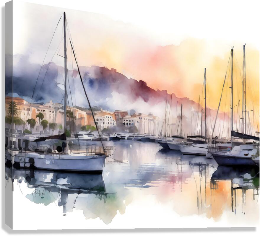 Cannes Old Port Canvas Print