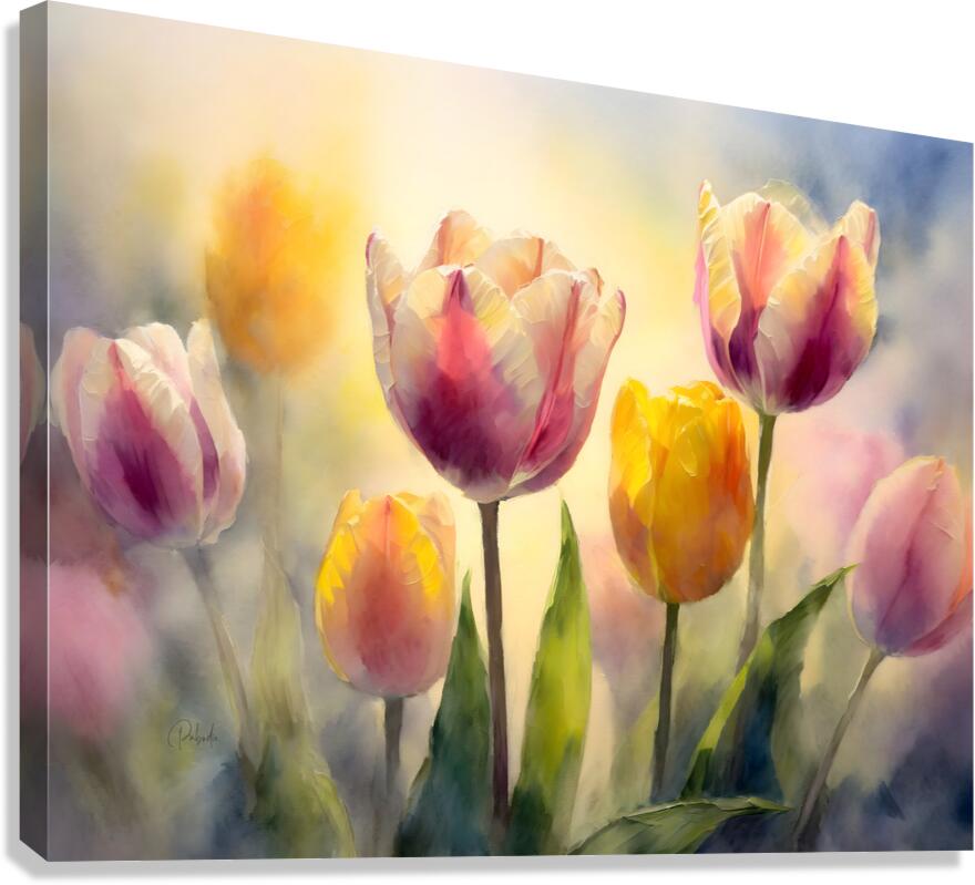 Luminous Tulips Canvas print