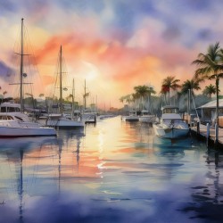 Sunset Along The Canal