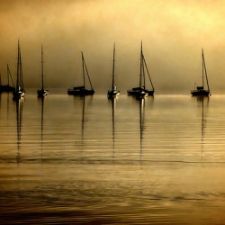 Anchored Out Under a Golden Sky