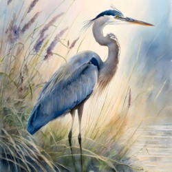 Blue Heron In The Seagrasses