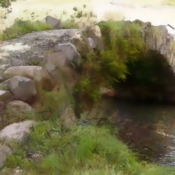 Cobblestone Arched Foot Bridge