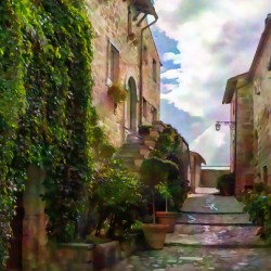 Cobblestone Steps and Stones to the Sky