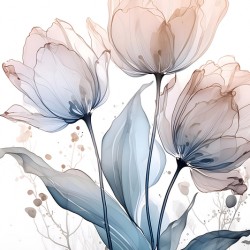 Tulips Ink Wash