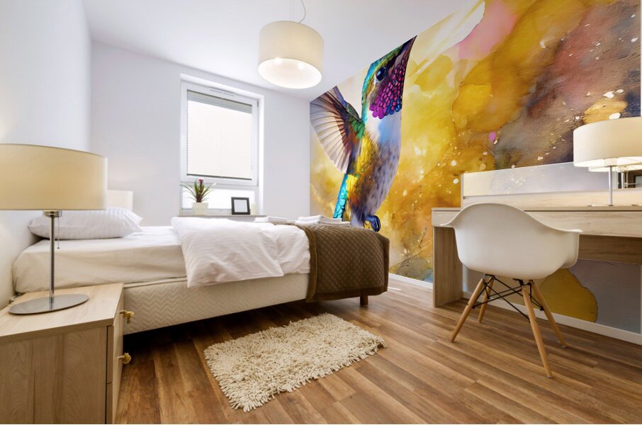 Colorful Hummingbird Mural print