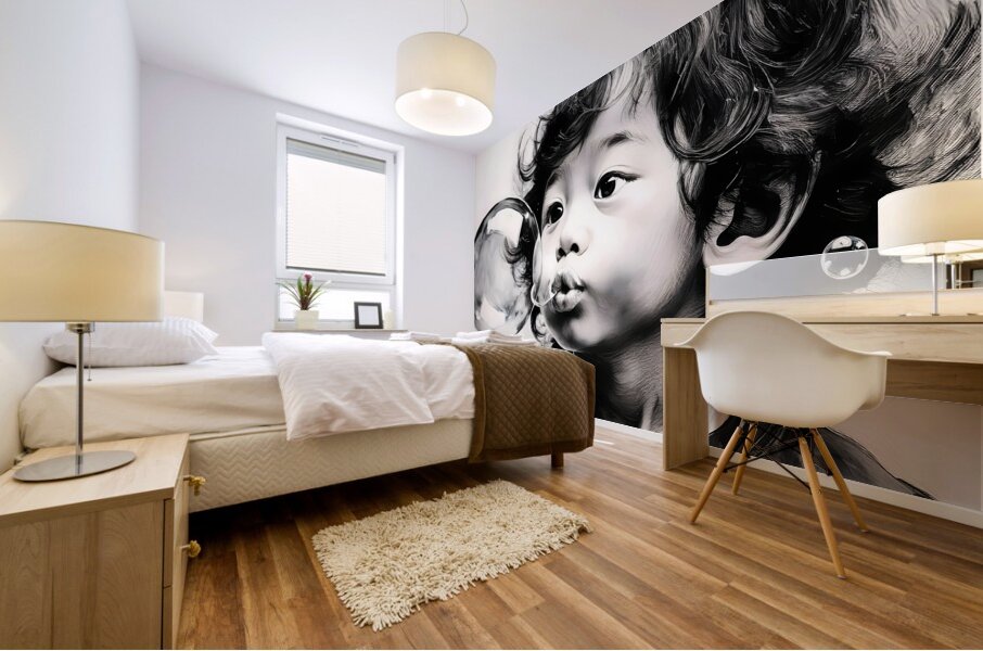 Blowing Bubbles Mural print