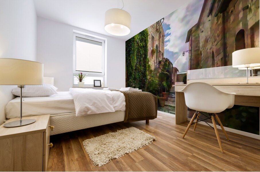 Cobblestone Steps and Stones to the Sky Mural print