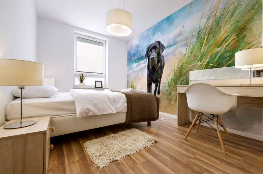 Black Lab Living His Best Life Mural print